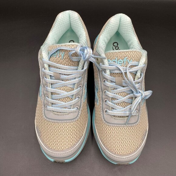 GDEFY Gravity Defyer Mighty Walk Gray/Blue Sneakers Women's Size 6 - Picture 2 of 13